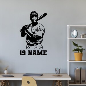 Generic Baseball Bedroom Wall Decal - Customized Name Baseball Stickers - Personalized Sports Decals - Boy&#39;s Room Baseball Decor
