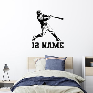 Baseball Wall Stickers - Baseball Large Wall Decal - Personalized Baseball Decal - Baseball Wall Stickers - Baseball Wall Name Deco