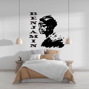Personalized Football Name Wall Decal - Custom Vinyl Sticker for Boys Room Decor - Football Player Wall Decor - Sport Wall Stickers