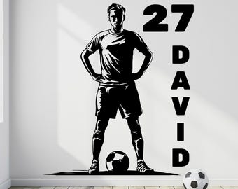 Soccer Wall Decals - Personalized Custom Soccer Player Wall Decal - Soccer Fathead Wall Decals - Custom Soccer Player Wall Decal