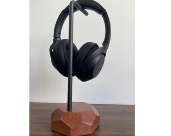 Wooden Headphone Stand - Steel and Wood Headphone Holder, Headset Game Gifts, Head Set Stand