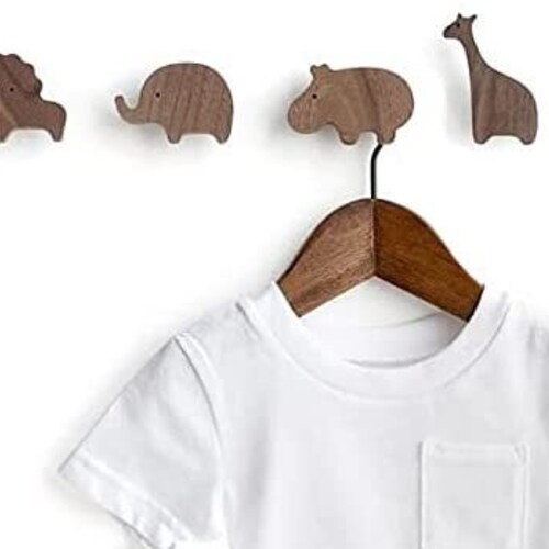 Wooden Animal Wall Hooks Wall Hooks for Kids Nursery Decor Etsy