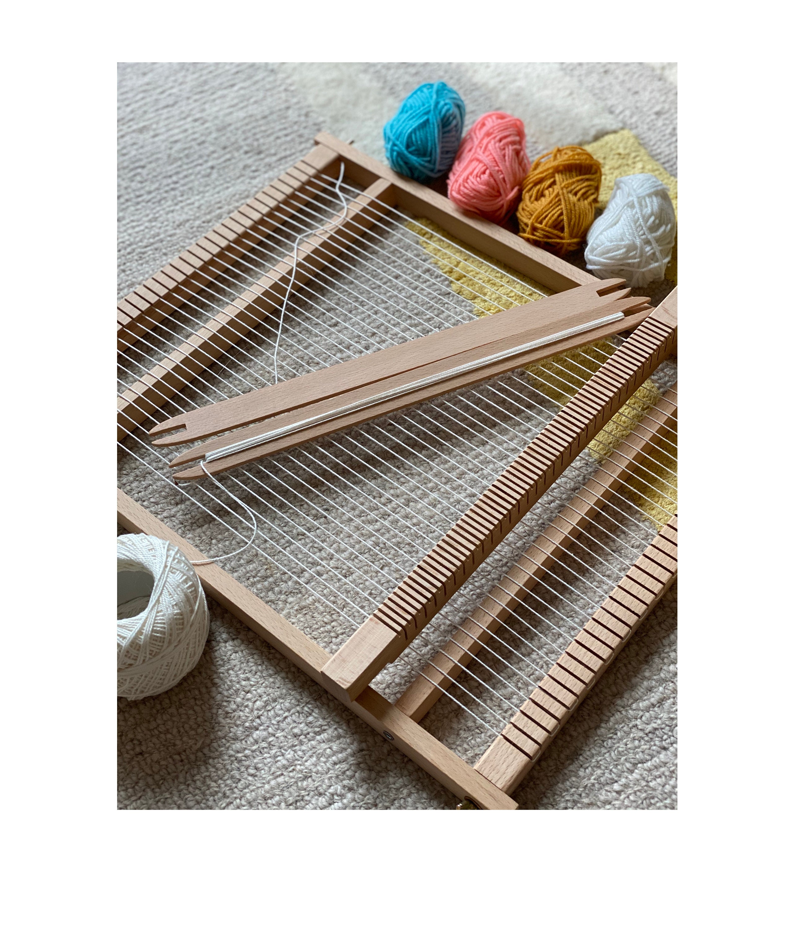 Weaving Loom Kit for Beginners With Tools, Instruction Book With Color  Photos, DIY Craft Kids Teens Adults, Lasercut Frame Loom, Crafty Gift 