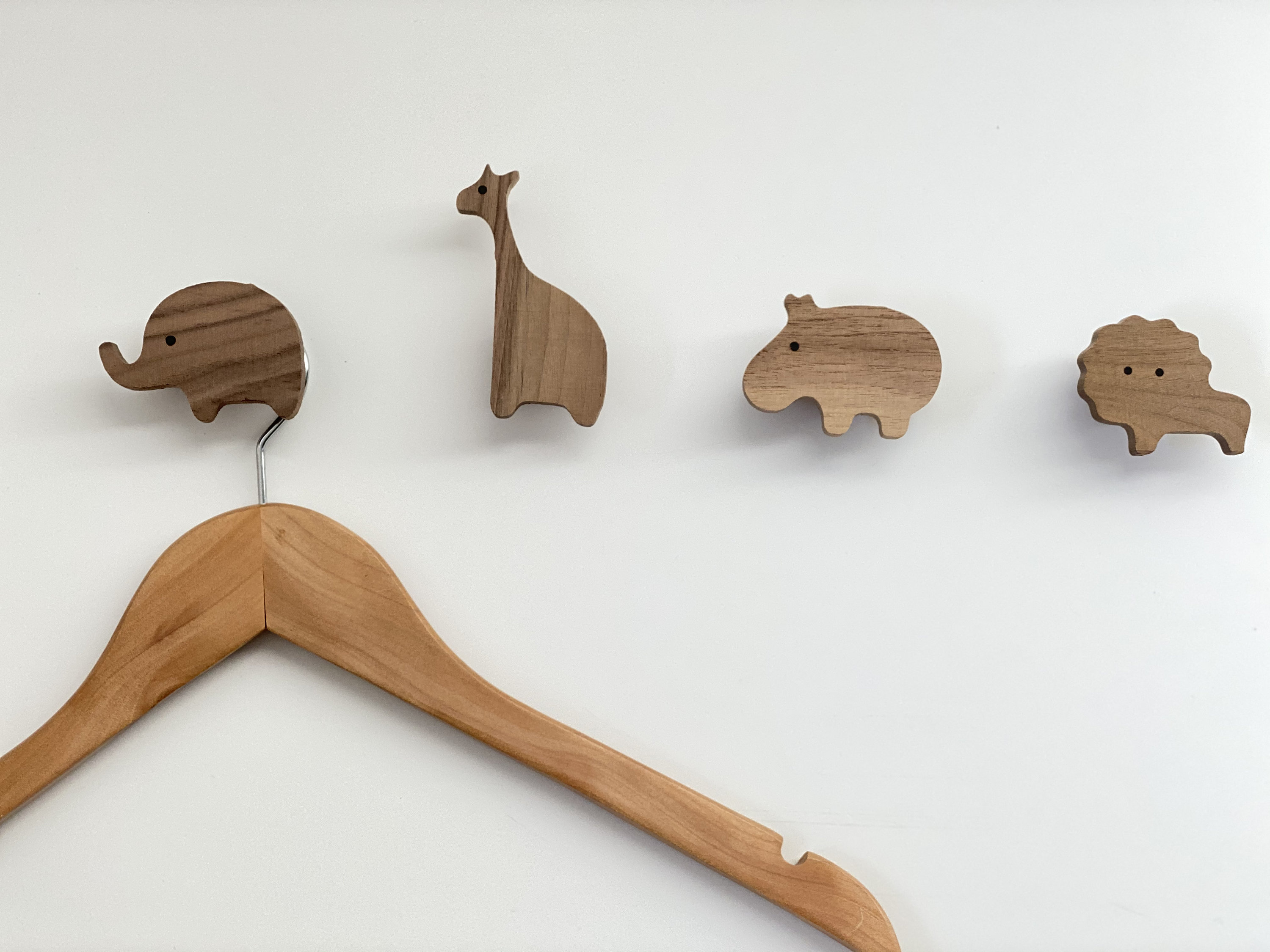 Wooden Animal Wall Hooks Wall Hooks for Kids Nursery Decor Etsy