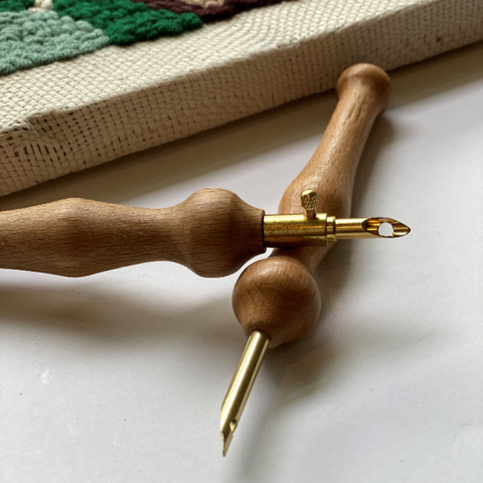 Adjustable / Standard Wooden Punch Needle Tool Rug hooking Etsy.de