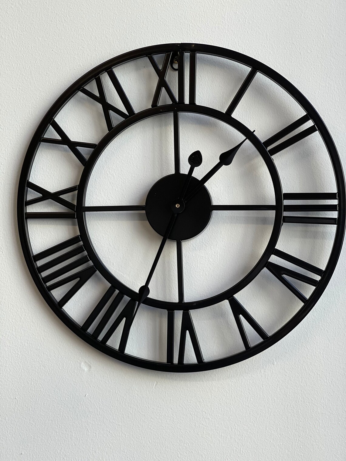 Modern Black Roman Numeral Clock Rustic Clock With Roman Etsy