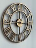 Modern Bronze Roman Numeral Clock, Rustic Clock With Roman Numbers, Large Roman Wall Clock, Metal Clock