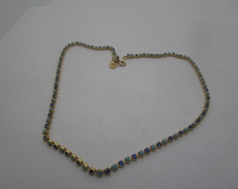 Circa 1963-1990/'s Les Bernard Gold Tone Dimpled Ball Beaded Necklace