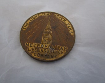 1940 New York Worlds Fair Token Metropolitan Life Exhibit