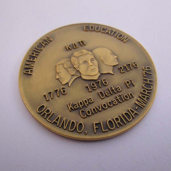 1976 Kappa Delta Pi Convocation Bronze Token Metal Orlando Fl American Education