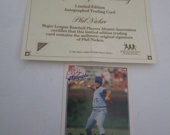 Phil Niekro Original Autograph Signature 1993 Nabisco Baseball Trading Card COA