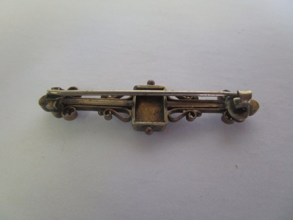19th C Antique Victorian Fancy Engraved Bar Brooch - image 3