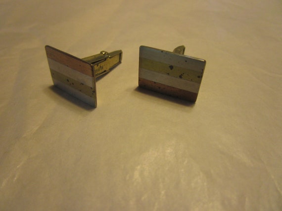 Retro Mid Century Modern Cuff Link Hallmarked - image 1