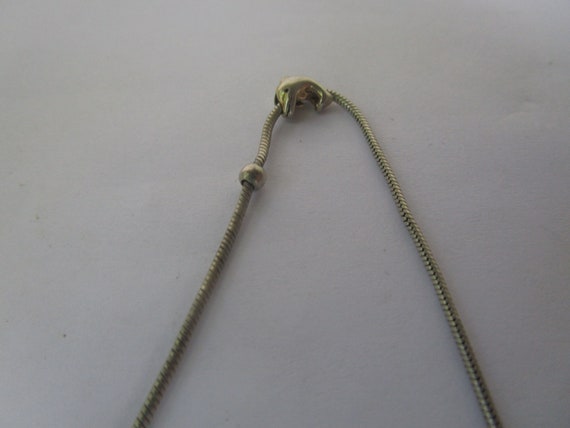 Vintage Sterling Silver Snake Chain Ankle Bracele… - image 4