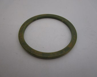 Antique Art Deco Marbled Green Real Bakelite Bangle Bracelet