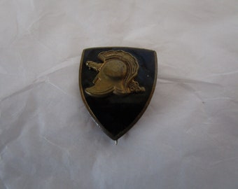 Antique Enameled Roman Headdress Shield Pinback Military ?