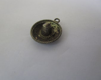 Antique Sterling Silver Mexican Sombrero Hat Figural Charm