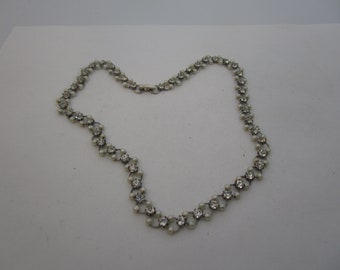Petite Elegant Pearl & Rhinestone Link Necklace