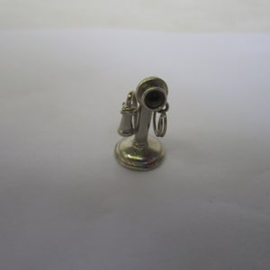 Vintage Wells Sterling Silver Stick Telephone Charm Solid Silver