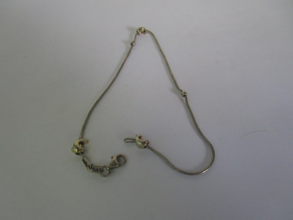 Vintage Sterling Silver Snake Chain Ankle Bracele… - image 1