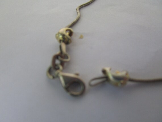 Vintage Sterling Silver Snake Chain Ankle Bracele… - image 3