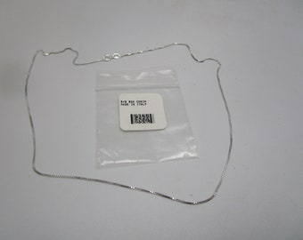 Vintage 18" Sterling Silver Box Chain Necklace in Original Package