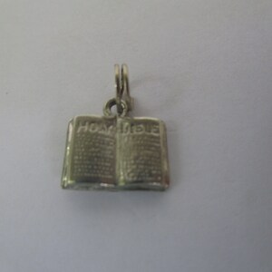 Sterling Silver Figural Holy Bible Book Charm