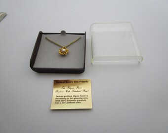 Beverly Hills Gold Tone Filigree Flower 