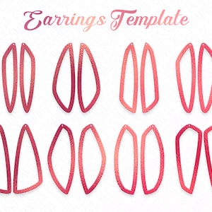 earring svg, leather earring template, vector pendant silhouettes, template for cricut