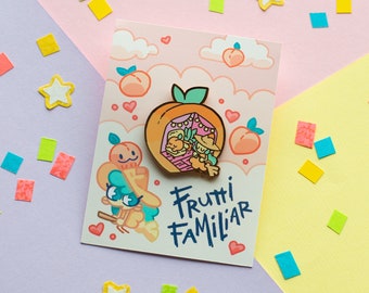 Peach Enamel Pin: Rose Gold Frutti Familiar Pin
