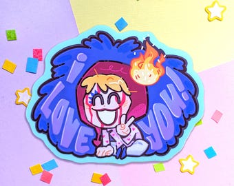 Corazon, OP, Pirate 'I Love You' Sticker: Matte Vinyl Sticker
