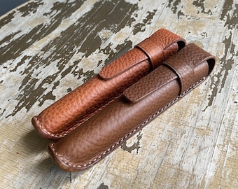 Handmade Italian Leather Single Fountain Pen Case – Personalized Pen Holder / Pencil Pouch