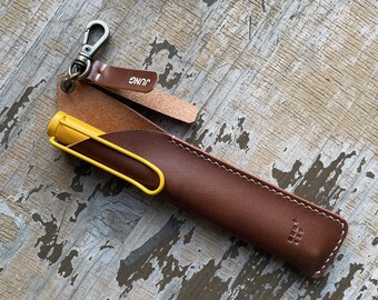 Personalized Leather Pen Holder, Slim Fountain Pen Case, Metal Clip or Simple