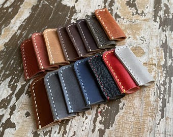 Juego de 3 tapas de cuero para lápices hechas a mano / Colores aleatorios / Papelería minimalista