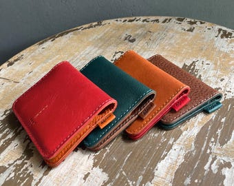 Handmade Minerva Box Leather Bifold Wallet — Slim, Unisex & Customizable