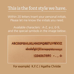 May include: A demonstration of the available font style for customisation. The image shows uppercase and lowercase letters, numbers, and symbols. The text reads, "This is the font style we have." and provides examples of how to use the font.