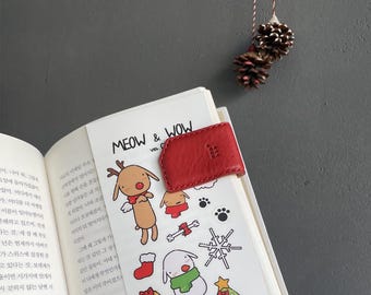 3-in-1 Veg-Tan Leather Magnetic Bookmark, Memo Holder & Strong Fridge Magnet | Dual Magnet Note Clip