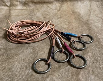 Leather Neck Strap, ID Badge Lanyard, Minimalist Keychain Cord