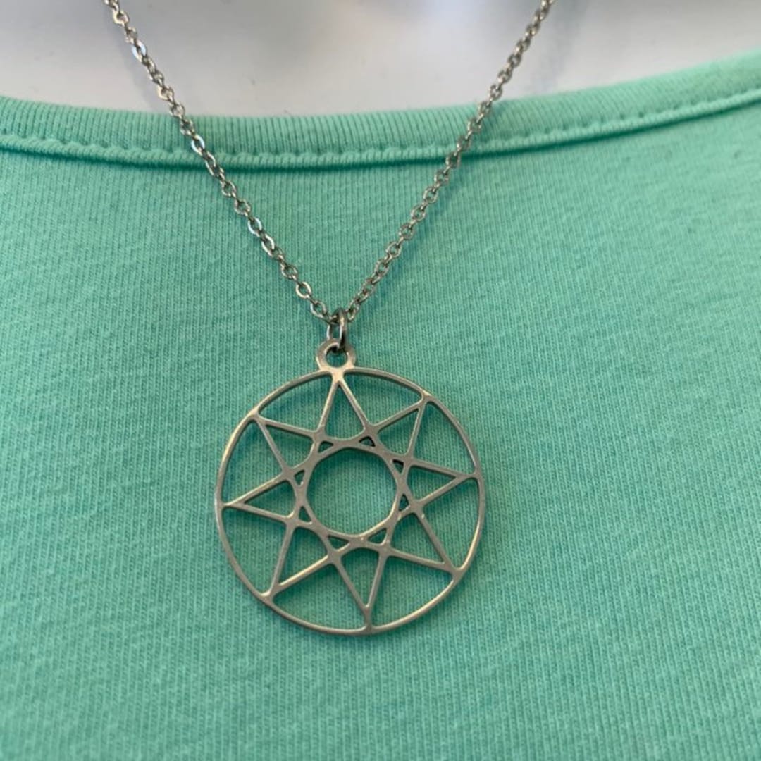 Octagram Stainless Steel Pendant Necklace: Geometric Star Amulet