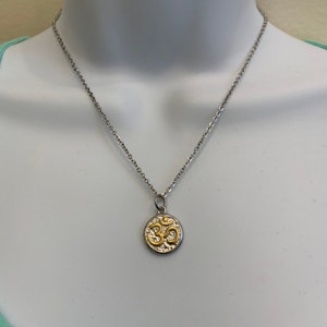 OM Stainless Steel Golden color   Necklace, 2.5mm stainless Steel plus 2 Inches extended Chain