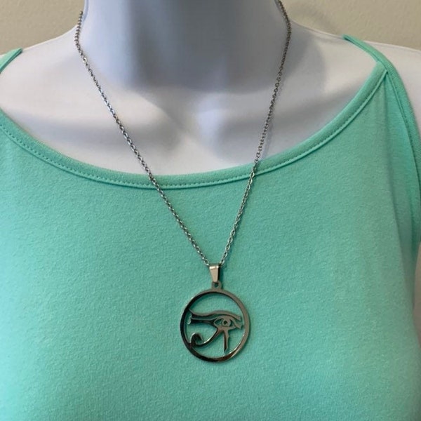 The EYE of HORUS Stainless Steel  Necklace, 2.5mm  cable Stainless Steel Chain.