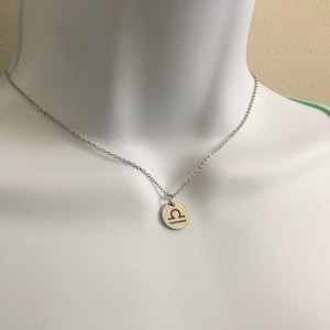 ZODIAC SIGN LIBRA Stainless Steel  Necklace, 1.5 mm  cable Stainless Steel Chain.