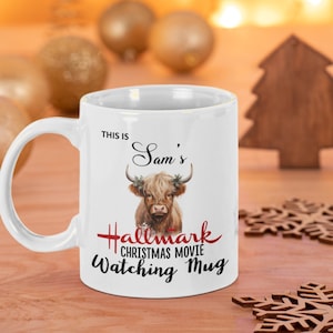 Highland Cow Hallmark Personalized This is my Hallmark Christmas Movie Watching Mug Christmas Truck present fast shipping