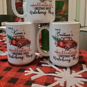 Personalized This is my Hallmark Christmas Movie Watching Mug Christmas Truck present fast shipping