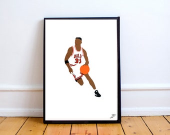 Scottie Pippen Basketball Legend Signature Vintage Retro 80s 90s Bootleg  Rap Style - Scottie Pippen - Posters and Art Prints