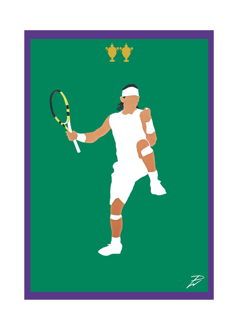 Rafa Nadal Wimbledon Edition Poster Print A4/A3 Nadal Rafa | Etsy