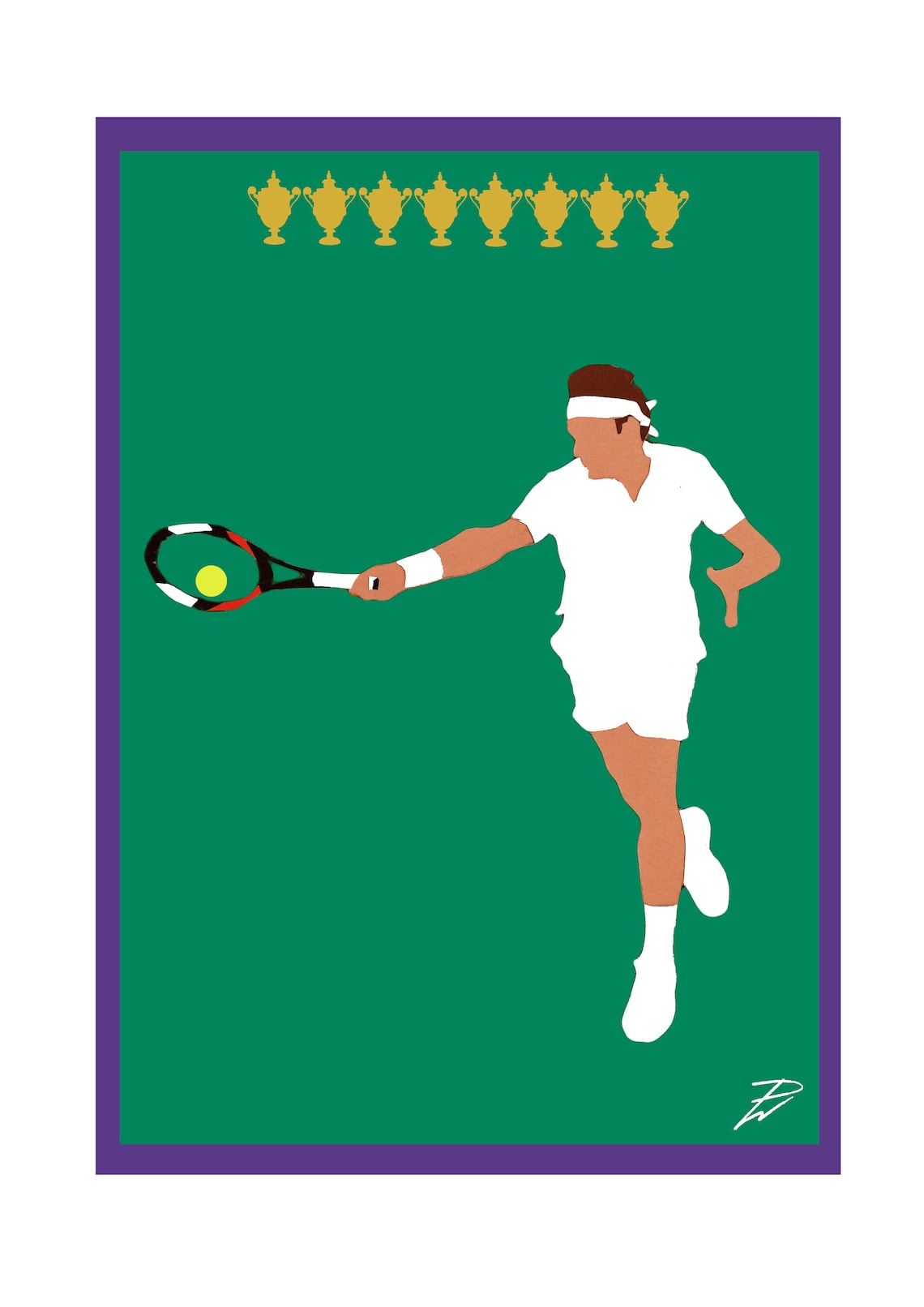 Affiche Transport Tennis Wimbledon 1930 – Poster Print A3/A4 – Belgique