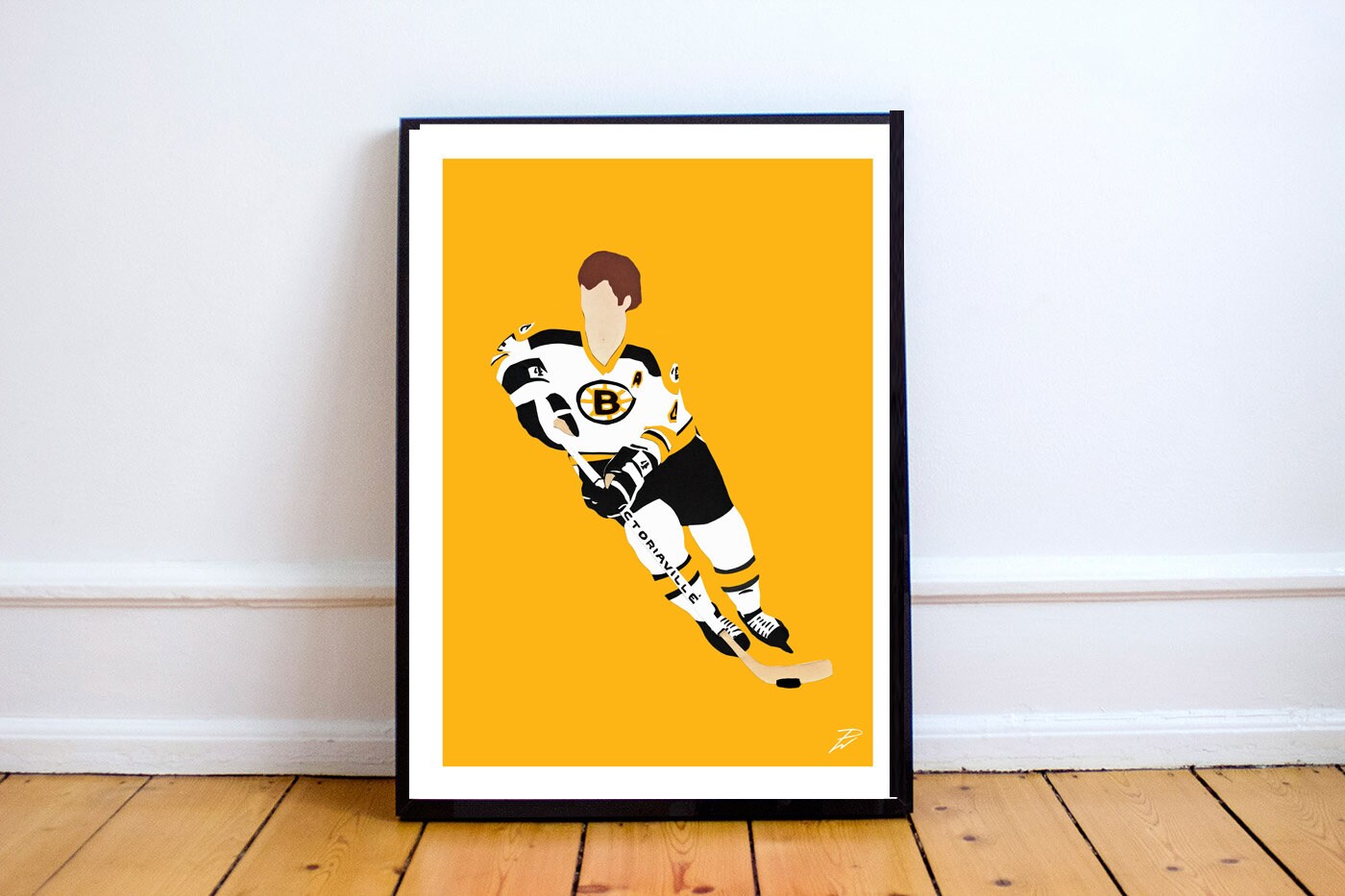 Bobby Orr Signed Boston Bruins 18x21 Framed Poster (PSA) w/Vintage