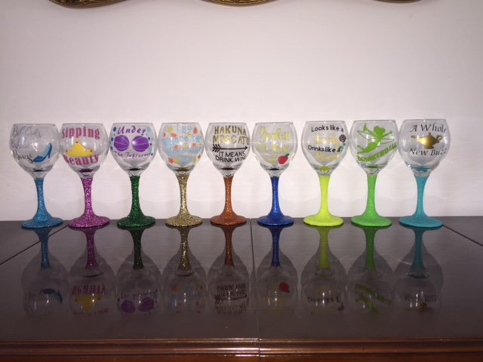 Disney Wine Glasses Etsy