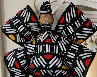 Cinta de ángel hecha a mano con estampado africano en blanco y negro, recuerdo, regalo inspirador o decoración.